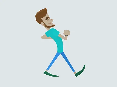 Perky walk cycle after effect character happy illustration limber loop man motion rigg rubberhose walk cycle walkcycle walking