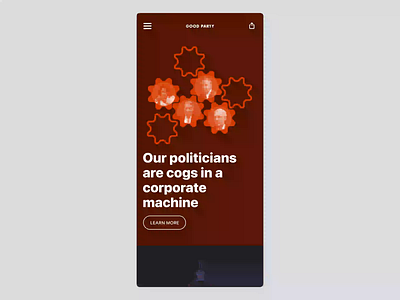 Landing page for anti-corruption non-profit corruption landing page minimal political politics ui web