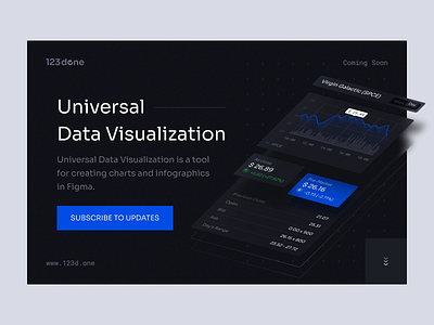 Universal Data Visualization | Coming soon 123done analytics chart charts cover dashboard data data visualization dataviz doughnut figma graph hero hero section infographic landing page product page table ui universal data visualization