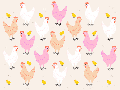 Hen Party animals bachelorette barn birds bride chicken chicks cute digital illustration farm hen party hens illustration illustrator nature party pattern procreate surface pattern design travel