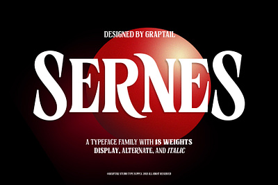 Sernes - Display Font branding design features movie opentype poster typogaphy typography