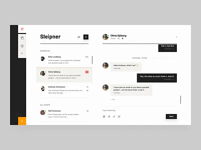 Construction Messenger chat chat app chat ui clean conversation design hangouts interface message app messages messenger messenger app saas simple skype slack ui ux web web app