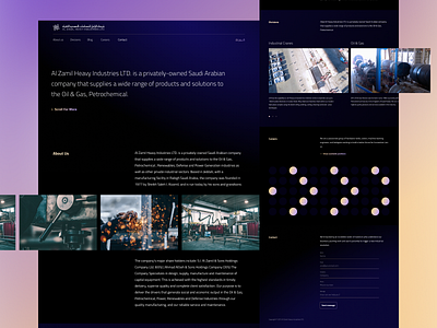 Al Zamil - Landing Page Concept arabic concept desktop elegant gradients industrial landing landing page pattern technology ui web web design website concept website design