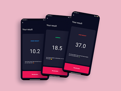 Bmindex | BMI calculator app design android android app design appdesign appui calculator calculator app calculator design calculator ui design figmadesign flutter flutter app flutter app development google material design ios ios app design material design material ui uiux uiuxdesign