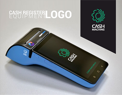 Cash Register logo automation brand branding business cash equipment gear grow logo money register