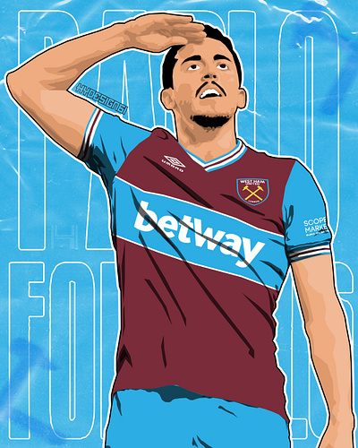 PABLO FORNALS x WEST HAM UNITED app bordomavi design futbol hammers illustration illustrator jersey logo tasarım trabzonspor vector