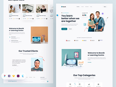 e-Learning Landing Page. agency agency landingpage agency website branding education education landing page elearning elearning landingpage elearning landingpage elearning website free ui resource landing page landing page resource ui design ui resource uihut web ui