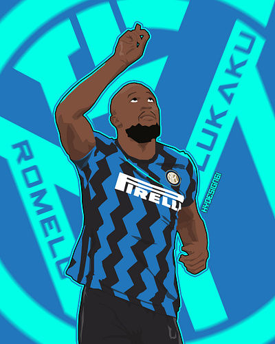 ROMELU LUKAKU x INTER app bordomavi design futbol hammers illustration illustrator inter italia lukaku tasarım trabzonspor