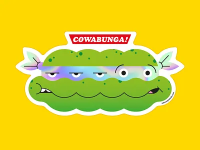 Cowabunga! sticker geek art nostalgia popart retro shop sticker teenage mutant ninja turtles tmnt vector vector illustration vectorart