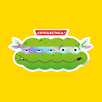 Cowabunga! sticker geek art nostalgia popart retro shop sticker teenage mutant ninja turtles tmnt vector vector illustration vectorart