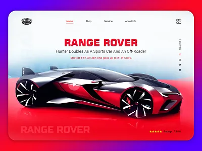 Range Rover banner design branding car cover design creative design driving interface land rover landing page layout off roader range rover road trip sportcar sports car super car ui ux vehicle web banner