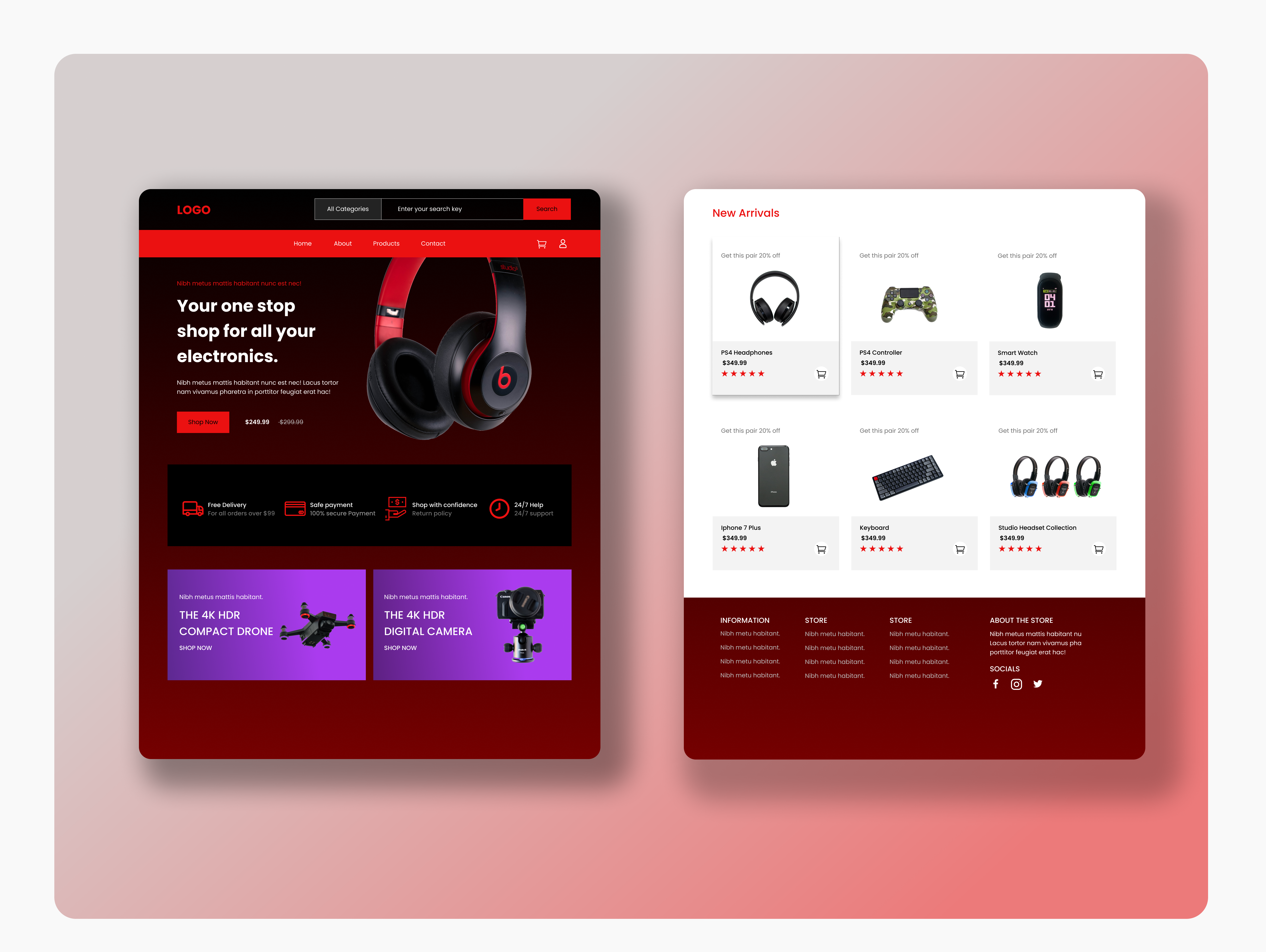 Example of Electronics Online Store Concept