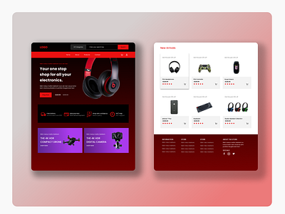 Electronics Online Store Concept business dark theme dark ui design drone ecommerce electronics figma figma design figmaafrica headphones online store shop store storefront ui web