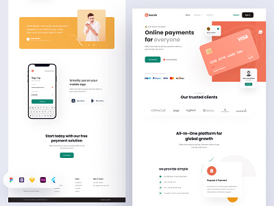 Online-Payment Landing Page. agency card landing page finance landing page free ui resource header ui landing page landing page resource online payment landingpage payment landing page ui design ui resource uihut web ui webdesign