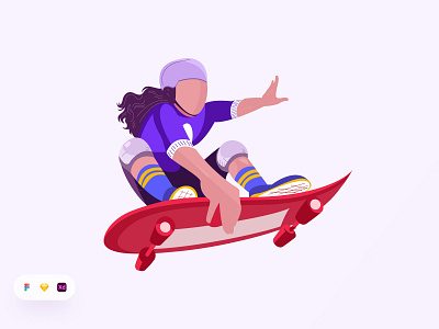 Stunt illustration. agency agency landingpage agency website branding free ui resource header ui illustration illustration kit landing page resource skateboard skateboard illustration ui design ui resource