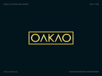 OAKAO - Fashion Brand Wordmark #dailylogochallenge brand design branding dailylogochallenge fashion brand wordmark logo oakao
