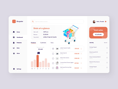 Shopster - Dropshipping Dashboard app design flat graphic design illustrator minimal ui ux web website