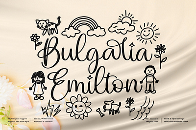 Bulgaria Emilton - Beautiful Script Font app branding design icon illustration logo minimal typography ui ux vector web