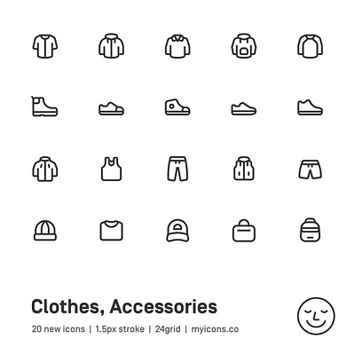 Myicons✨ — Clothes, Accessories vector line icons pack essential icons icon design icon pack icons icons design icons pack interface icons line icons sketch sketchicons ui ui design ui designer ui icons ui kit ui pack ui set web design web designer web ui