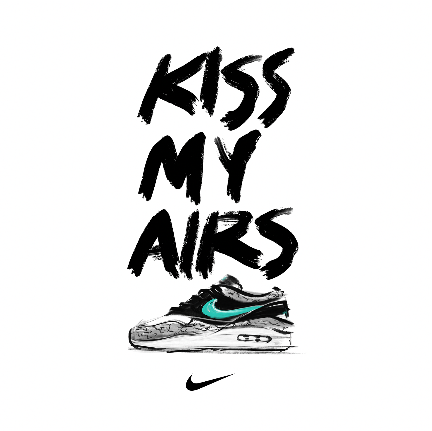 Nike - Kiss My Airs adobefresco brush graphic design illustration kissmyairs nike painting sneakers