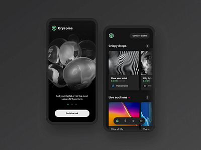 NFT marketplace app concept ✨ app cryptoart design figma nft nftmarketplace nfts ui ui challange ui concept ux