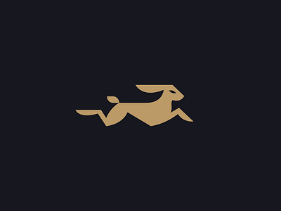 Rabbit abstract animal branding geometry gold heraldry icon logo luxury mark minimal movement nature outdoors running speed spirit wild woods