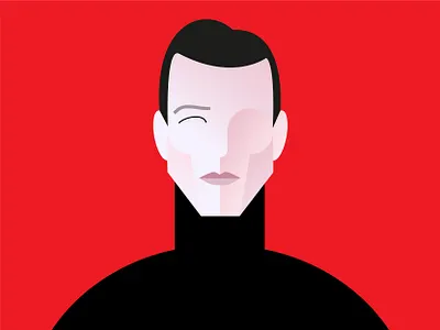 Halston digital illustration digitalart face fashion designer illusration portrait vector illustration