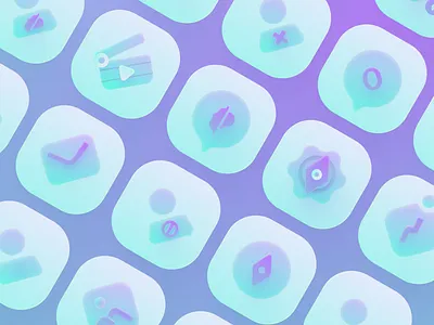 Glowing Icons design icon icons icons set illustration ui vector