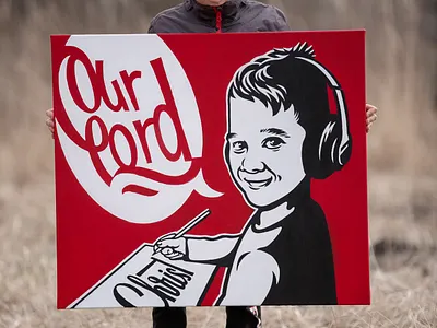 Our Lord Christ christ clean god painting popart red simple stencil