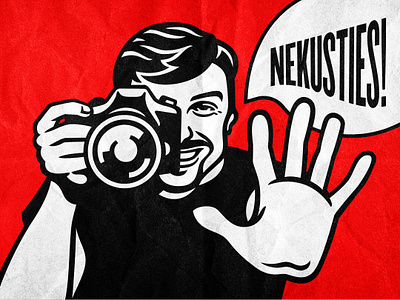 Don't move! camera dslr freeze illustration latvia photo photographer popart red simple