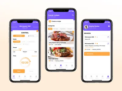 Microwave oven mobile app app branding card control design food microwave microwave oven mobile mobile app ui