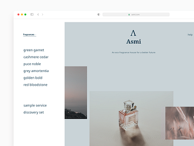 Perfume Store Website [Landing Page] [ecommerce] [Sidebar menu] app clean design fragrance interface left menu left navigation menu menu design minimal navbar navigation bar perfumery side navigation sidebar skincare ui ux web website