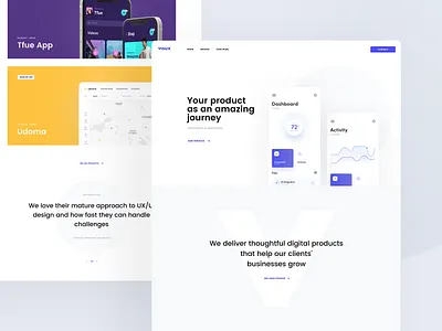 visux app black blue clean design desktop landing layout modern page responsive ui ux visux web website white