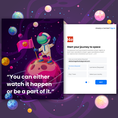 Colorful Sign Up Page app design branding components illustration