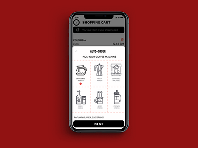 Coffee concept - Auto Ordering coffee shop mobile mobile app