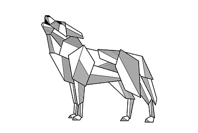 Geometric Wolf animal design geometric minimal