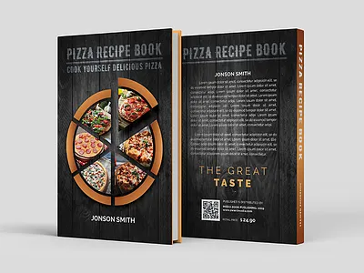 Recipe Book Cover Pizza beautiful brochure clean cook cookbook cooking culinary dessert dinner eat fabulous fantastic food fresh great green half fold health italian kitchen
