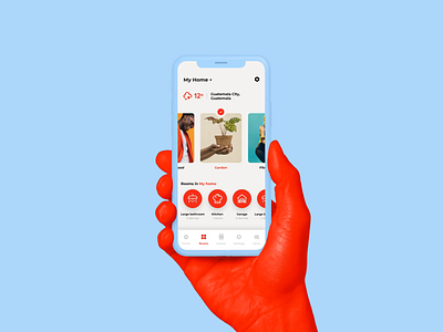 Claro - Smart Home App animation branding branding agency branding design claro design heating kitchen mobile mobile app mobile application mobile application design red rooms scroll smart app smart home smart home app temperature ui