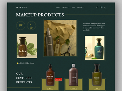 Makeup Products Company Landing Page best web design cosmetics cosmetics product creative fashion girls makeup illustration landingpage makeup makeup landing page minimal typography ui ux design uidesign web desgin web designer wordpress