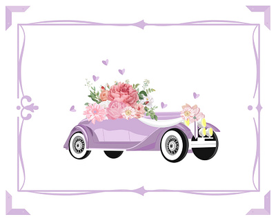 wedding car digital art bridal design design art digital art digital illustration digital painting digitalart illustration illustrator photoshop