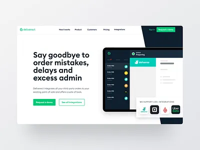 Deliverect - Homepage animated marketing saas website webdesign