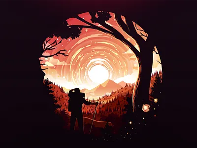 Adventure Travel adventure circle art forest hike illustration journey landscape nature proart prokart prokopenko scene tour tourism tourist travel traveling trip venture walk