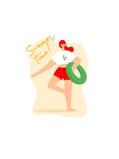 Summer Time adobe adobe illustrator animation art color digital illustration girl girl character graphic design green illustration illustration art illustrator red summer time vector warm web