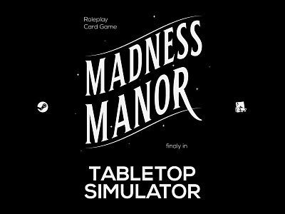 Madness Manor - finaly in Tabletop Simulator boardgames design illustration logo madness patreon poster roleplay tabletopgames tabletopsimulator