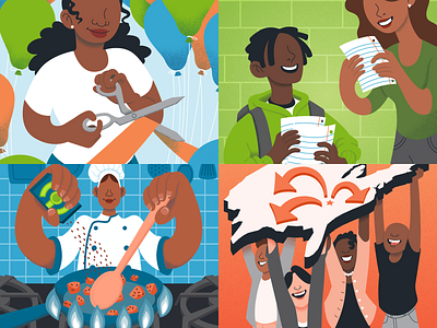 Illustrations for LAUNCH CHA adobe illustrator charity design drawing illustration illustrator nonprofit pro bono textured textures vector