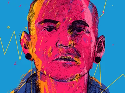 In the end chester chester bennington design heaven illustration mental health new metal portrait portrait art portrait illustration portrait painting rock rocknroll vector