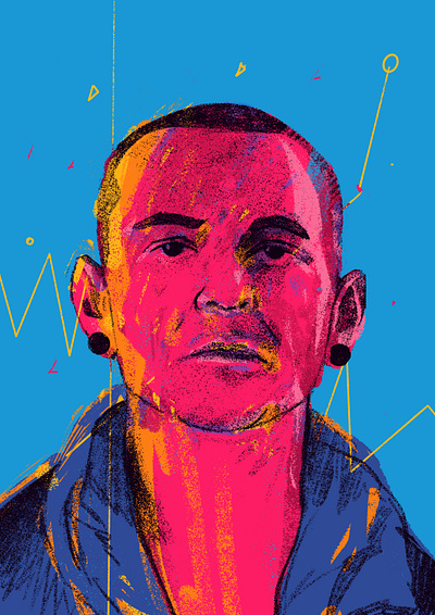 In the end chester chester bennington design heaven illustration mental health new metal portrait portrait art portrait illustration portrait painting rock rocknroll vector