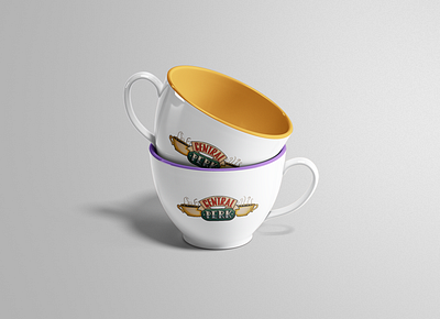 The One With The Cup branding central perk chandler bing coffee coffee mug cup cups design friends friends reunion minimal monica geller mug mug design mug mockup mugs phoebe buffay rachel green ross geller sitcom