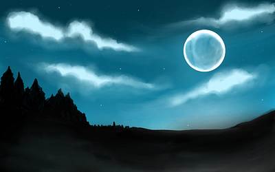 Silent Moon autodesk sketchbook autodesksketchbook design digital digital art digital illustration digital painting illustration