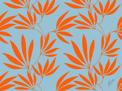 Electric tangerine on blue